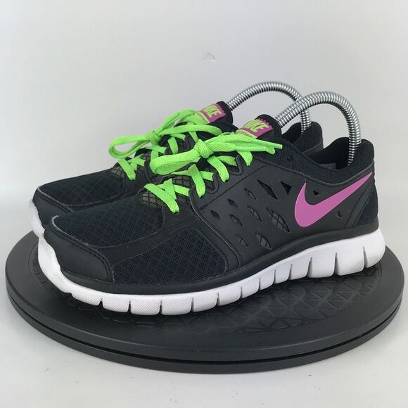 Nike Flex 2013 Black/Pink Athletic Running Shoes 580440-009 Women's Size 7 - Picture 1 of 12